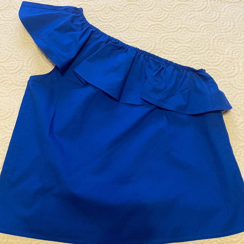 Brand New Banana Republic-XXS One Shoulder Ruffle Top